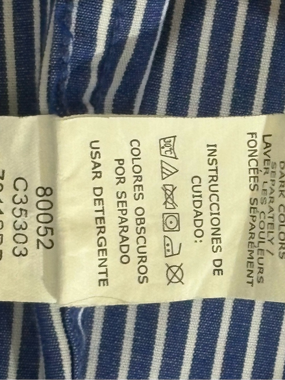 Chaps Men's Navy and White Striped Button-Down Shirt - Picture 4 of 4